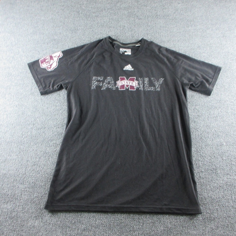 Mississippi State Bulldogs Shirt Mens Large Black NCAA Football Adidas Climalite